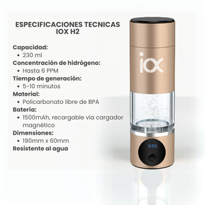 Botella Portátil Generadora de Agua Hidrogenada