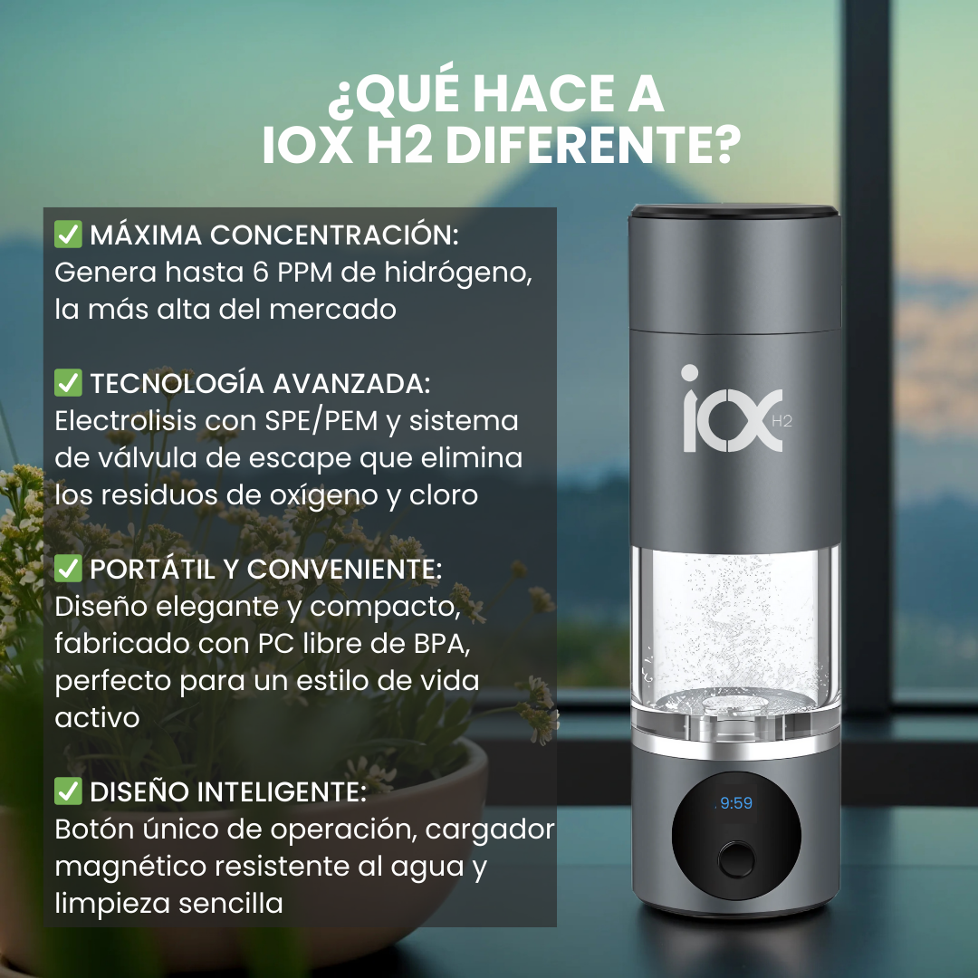 Botella Portátil Generadora de Agua Hidrogenada
